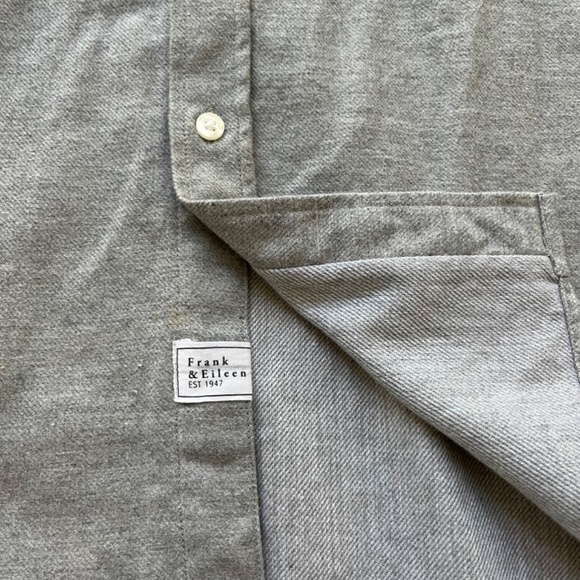 Frank and Eileen Button Down in Heather Grey Heavy Flannel Shirt Blouse, Size S - Picture 6 of 13